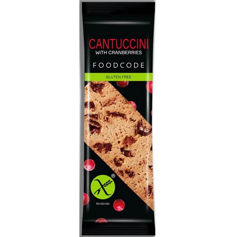 Cantuccini gluteenivabad küpsised jõhvikate ja mandlitega 26 g